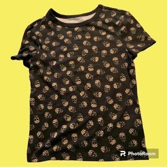No Boundaries Tops - No Boundaries black with brown skulls Junior T-Shirt with short sleeves …